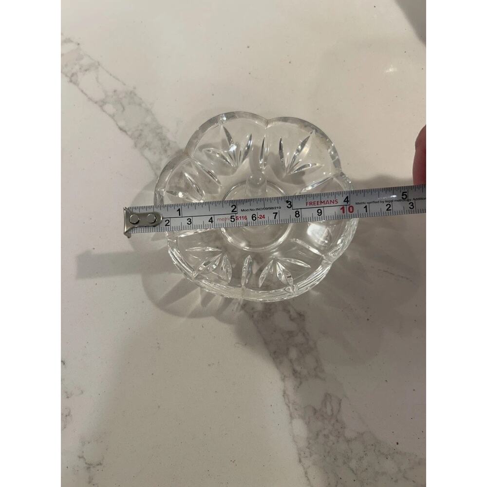 Vintage Waterford Crystal Marquis MAYFAIR Ring Holder Fan Pattern 4” Vanity Dish - Picture 8 of 9